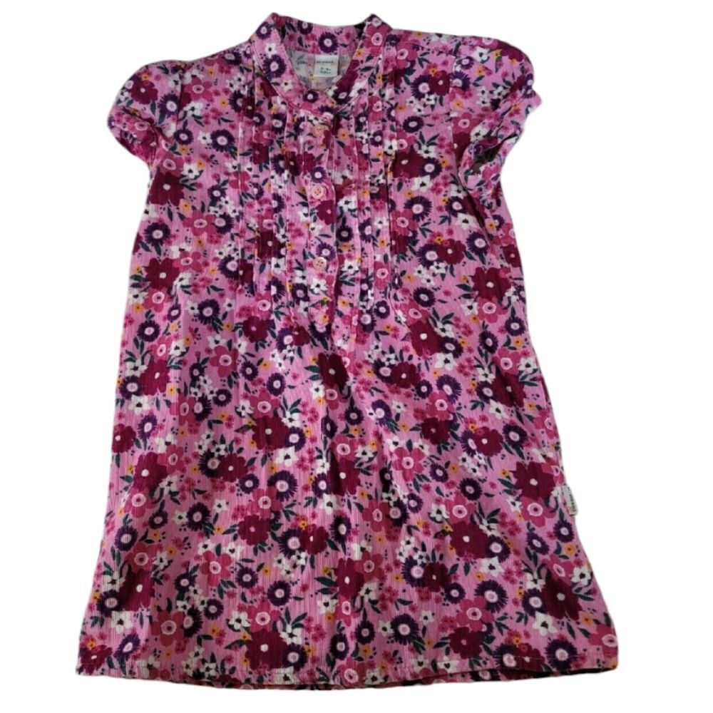 Pink floral corduroy dress